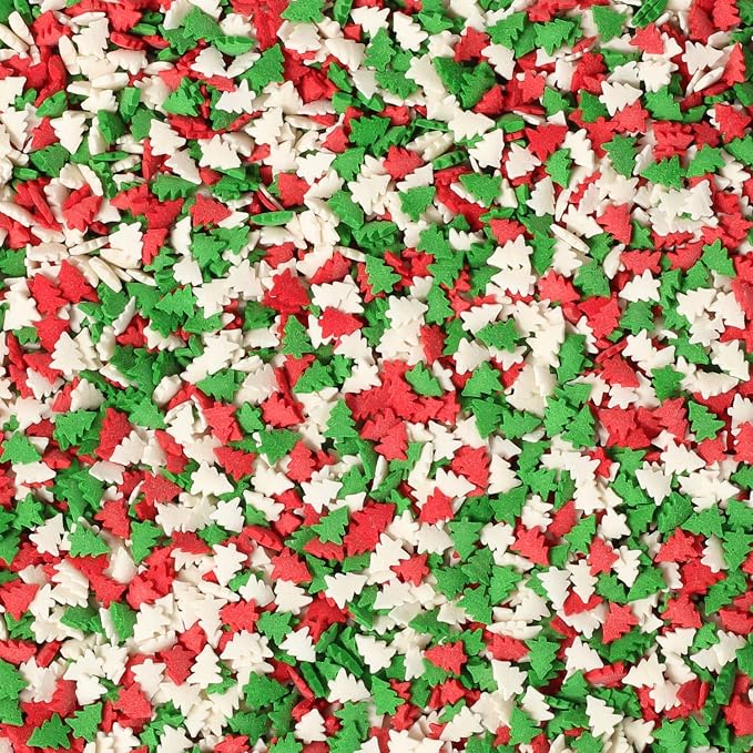 Christmas Sprinkles - 1.2 Pounds - Bulk Red and Green Tree Confetti - Holiday Sprinkles for Cookie Decorating - Christmas Jimmies for Gingerbread Cookies, Baking, Cupcakes