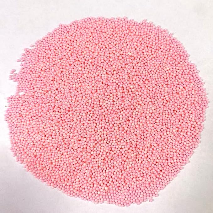 PhilaeEC Light Pink Nonpareils Sprinkle 2mm Mini Peals Sprinkle Edible for Cake Decoration Cupcake Topper Cookie Baking Decorations Halloween Christmas Valentine Supplies