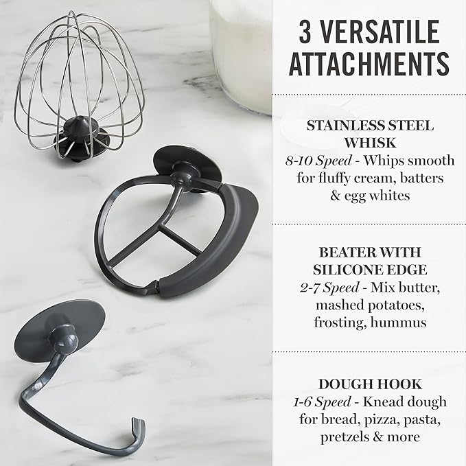 Martha Stewart 5.3Qt Stand Mixer, 12-Speed Tilt-Head Electric Kitchen Mixer with Stainless Steel Bowl, Dough Hook, Whisk & Beater, Splash Guard, Ideal for Baking Bread, Cake & Whipping, Sky Blue