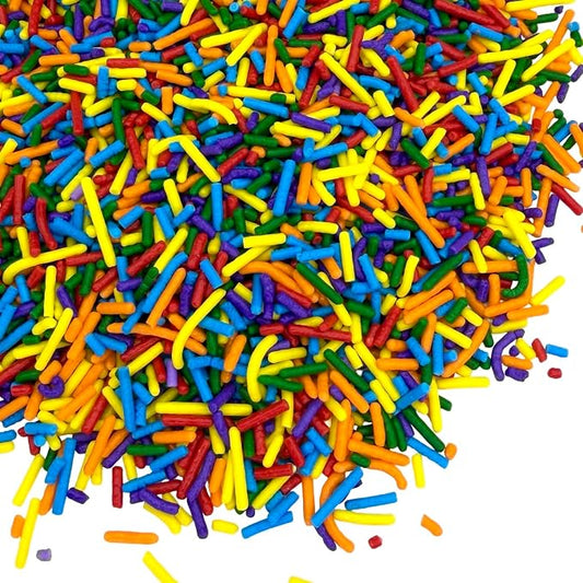 Manvscakes Sprinkles- Edible Cake and Cupcake Sprinkles with Assorted Shapes and Sizes for Parties, Metallic Sprinkle Mix for Cookies, Ice Cream, Cake and Cupcake Decorating, 4 oz (Rainbow multi)