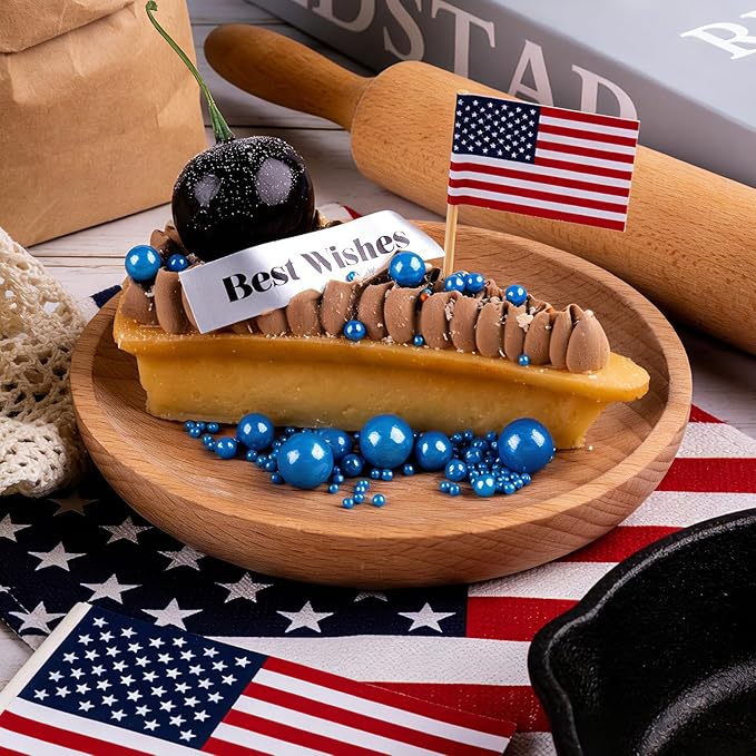 4th of July Red White and Blue Sprinkles for Cake Decorating, Patriotic Pearl Sprinkles 7.8oz 4 Colors Mix for Cake Cupcake Cookie Baking Donuts Ice Cream Toppings
