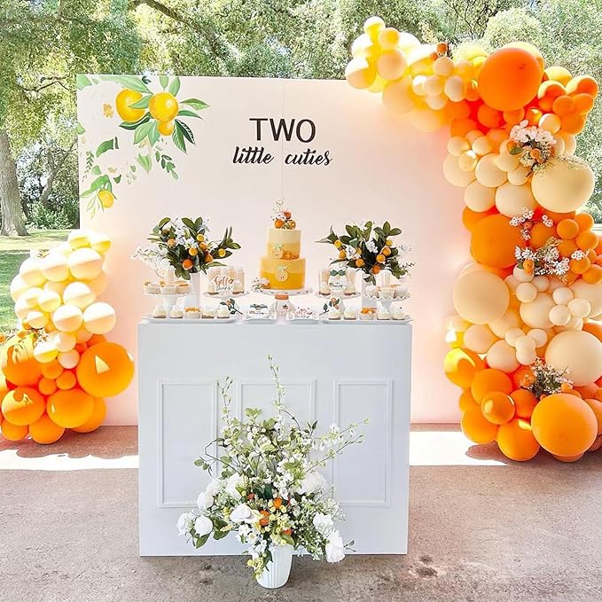 120pcs Orange Balloon Arch Kit, 18 12 10 5 inch Orange Latex Balloons Different Sizes Balloon Garland for Graduation Fall Tropical Birthday Party Decorations