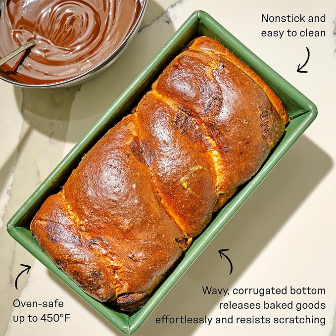 Great Jones Breadwinner (Broccoli) | Nonstick Loaf Pan for Bread, Cakes & More | Aluminized Steel with Easy Release Coating | Oven-Safe to 450°F | Even Heat Distribution | Dishwasher-Friendly
