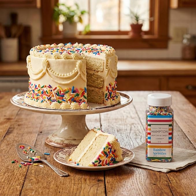 Rainbow Sprinkles Jimmies 3.17 oz, Sprinkles For Cake Decorating, Cake Sprinkles, Sprinkles For Baking, Ice Cream & More, The Hampton Candy Company
