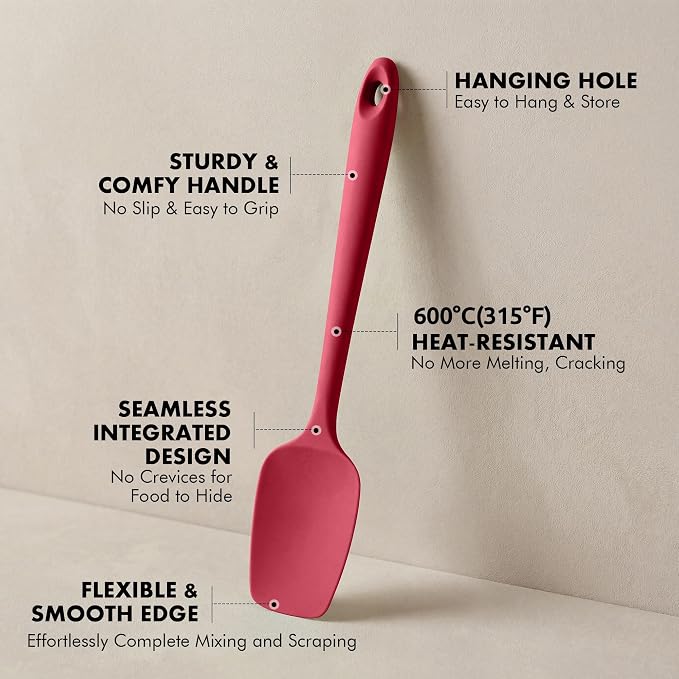 2 Pieces Silicone Spatula Set: Ironberry 600ºF Heat Resistant Food Grade Cooking & Baking Utensils, Kitchen Flexible Nonstick Rubber Scraper for Scraping, Mixing, Scrambling, Flipping (Multicolor 2)