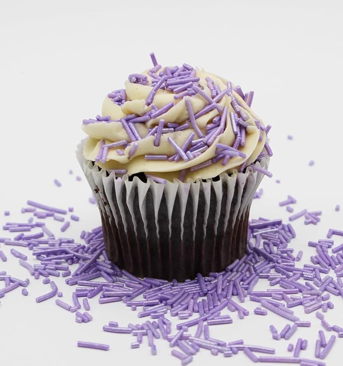 1 Pound Lavender Sprinkles BULK Jimmies - Edible Cake Cupcakes Dessert & Ice Cream Topping-Light Purple Candy