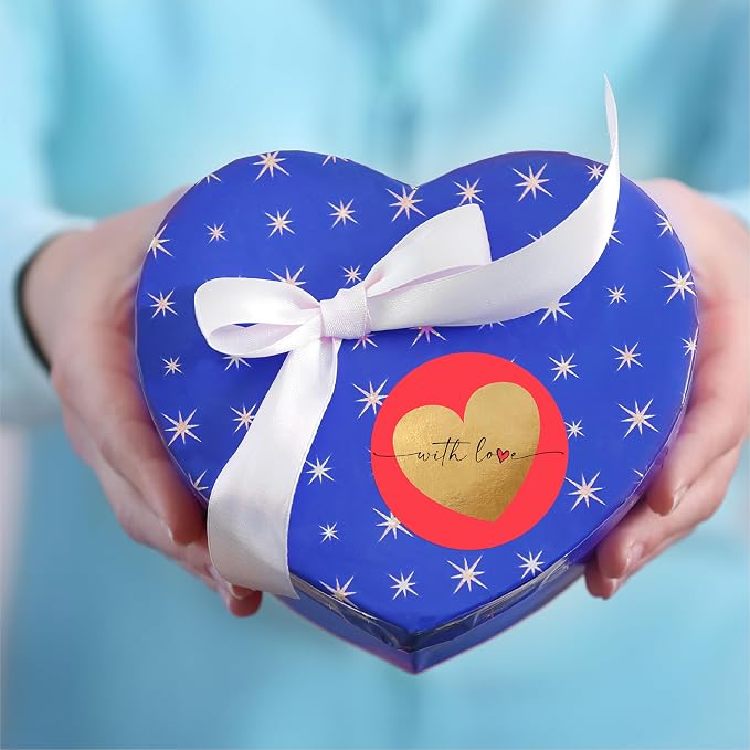 easykart labels 1500 with Love Stickers with Gold Foiling, 1.5 Inch Size Best Suitable for Anniversary, Birthday's, Valentine's Day Gifting, Decoration,Theme Parties .…