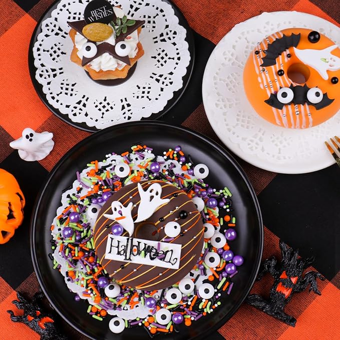 Halloween Sprinkles for Cake Decorating, Edible Candy Eyes Purple Orange Green Sprinkles, Eyeball Sprinkles for Baking Cupcakes Cookies 3.5oz