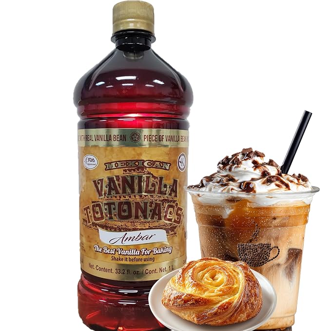 Mexican Vanilla Totonac’s Bottle - Pure Imported Vanilla Extract (Ambar/Clear: 1 Liter / 33.2 Fl Oz (Pack of 1))