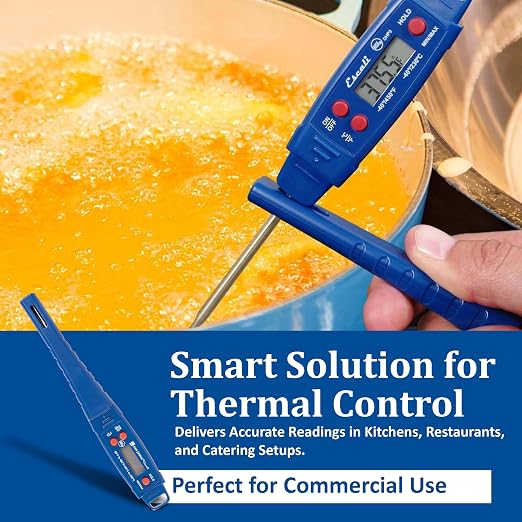 San Jamar Escali IPX7 Waterproof Digital Thermometer – THDGWP -40°F to 450°F Instant Read Digital Thermometer for Cooking, Display Hold Function