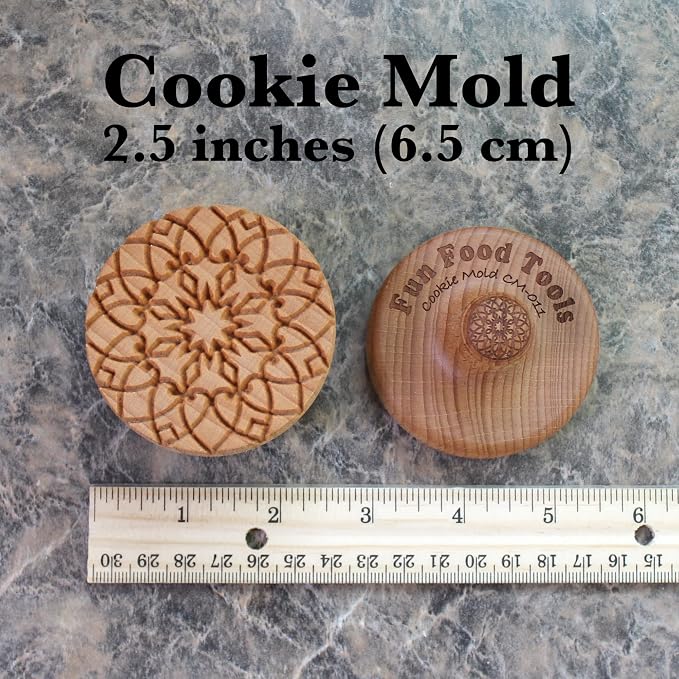 Wood Cookie Stamp, 2.5 Inch (Stained Glass Window CS-011)