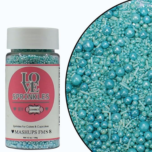 Confect Baby Blue Sprinkles for Christmas Cake & Cupcake Decoration – Edible Pearl Sprinkles & Jimmies for Holiday Desserts- Vegan, Gluten-Free, Nut-Free, Soy-Free, Dairy-Free, Palm Oil-Free - 4.2 Oz