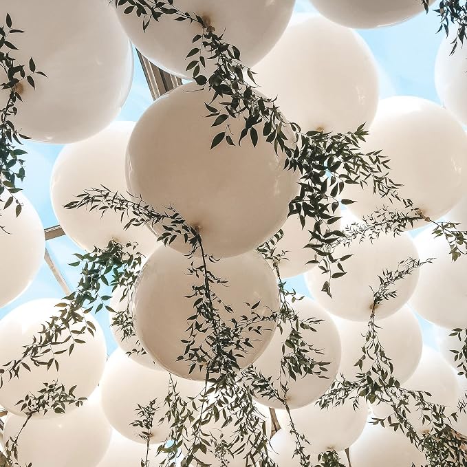 Voircoloria 105pcs White Balloons 12inch Party Balloons for Birthday Baby Shower Graduation Wedding Anniversary Party Decorations