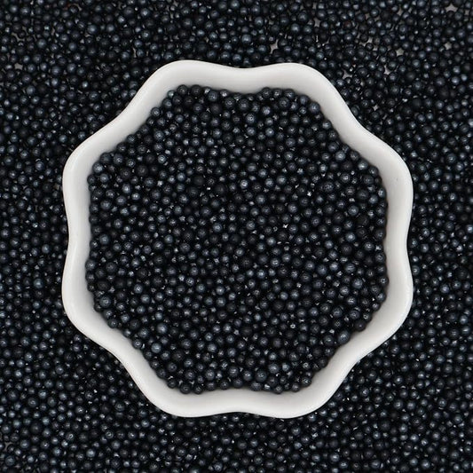 Black Nonpareils Sprinkles | 2mm Mini Edible Pearls | Black Sprinkles | For Baking Dessert Decorating, Cake, Cupcake, Cookie, Ice Cream | Halloween Graduation Christmas Holiday Party