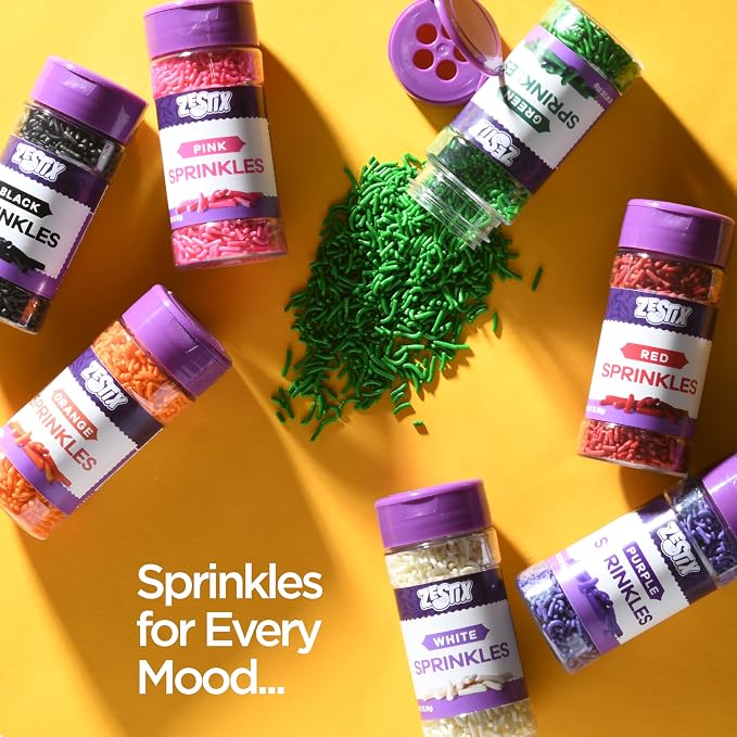 Green Sprinkles – 3 oz Bottle Green Jimmies for Decorating Cookies, Cupcakes & Cakes | Perfect Dessert Topping for Baking, Holidays & Parties