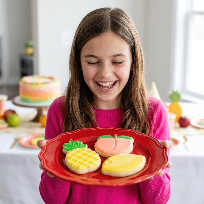 Ann Clark Fruit Cookie Cutters 3-Pc. Set (Lemon, Pineapple, Peach) Made in USA