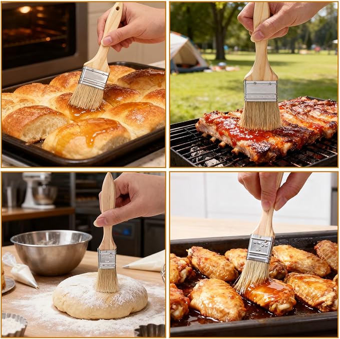 3 PCS Pastry Brush Basting Brush for Cooking Brushes | Oil Brushes for Cooking Kitchen Sauce Oil, Butter, Sauce