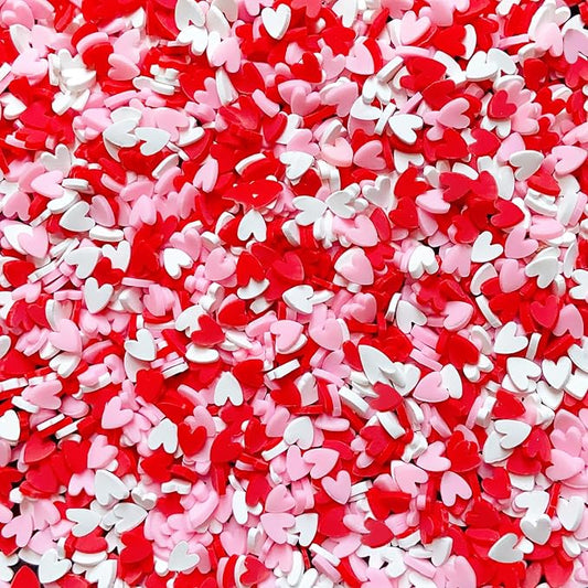 EHOPE 100G Fake Sprinkles Polymer Sprinkles Faux Sprinkles Resin Sprinkles Clay Sprinkles For Resin Fake Candy Sprinkles for Nail Art DIY Crafts Cake Phone Case (100G Heart-3)