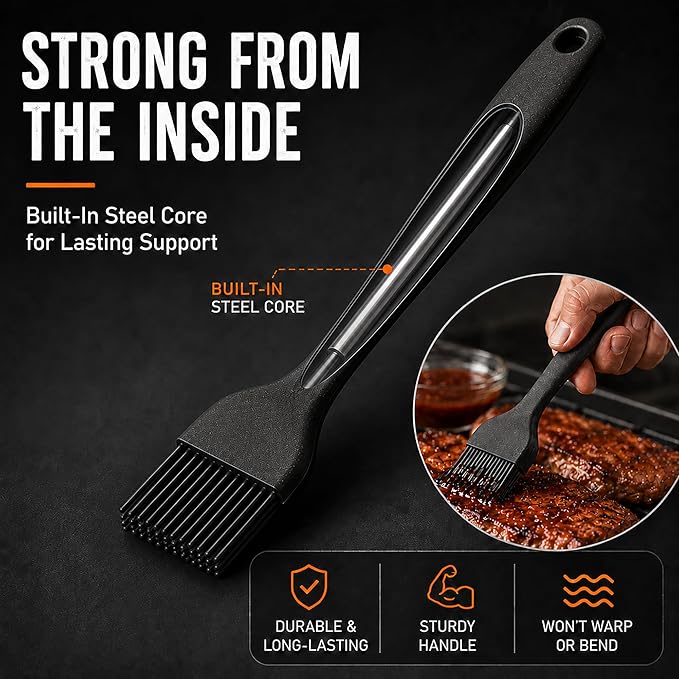 Silicone Basting Pastry Brush for Baking Cooking Bbq Grill Spread Oil Butter Sauce 2 Pack
