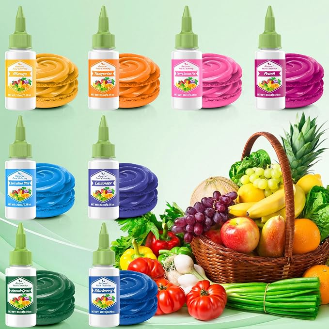 Natural Food Coloring - 160ml Pastel Food Coloring, Plant Based Food Dye, Artificial Dye Free Gel Food Coloring for Cake Decorating, Buttercream Frosting, Cookie, Baking