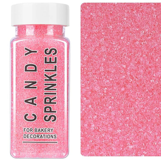 Pink Sprinkles, Light Pink Sanding Sugar Crystals, 4.6 oz Edible Sparkling Sugar for Baking Topping, Cupcakes, Cookies, Ice Cream & Cake Decorating, Wedding Shower Party Christmas Valentines Supplies