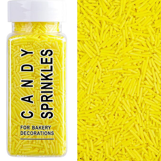 Yellow Jimmies Sprinkles, Edible Yellow Sprinkles for Baking Topping, Cupcakes, Cookies, Ice Cream & Cake Decorating, Easter Spring Christmas Party Supplies