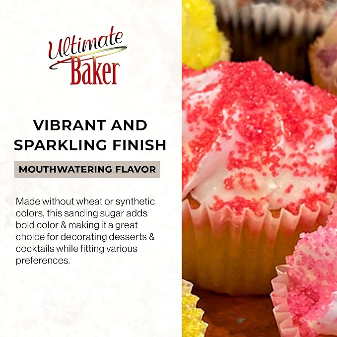 Ultimate Baker Flavored Sanding Sugar (1x4oz) - Burst of Flavor & Color for Cakes, Cookies & More, All-Natural, Perfect for Baking & Decorating or as a Flavored Coffee Sugar (Coconut)