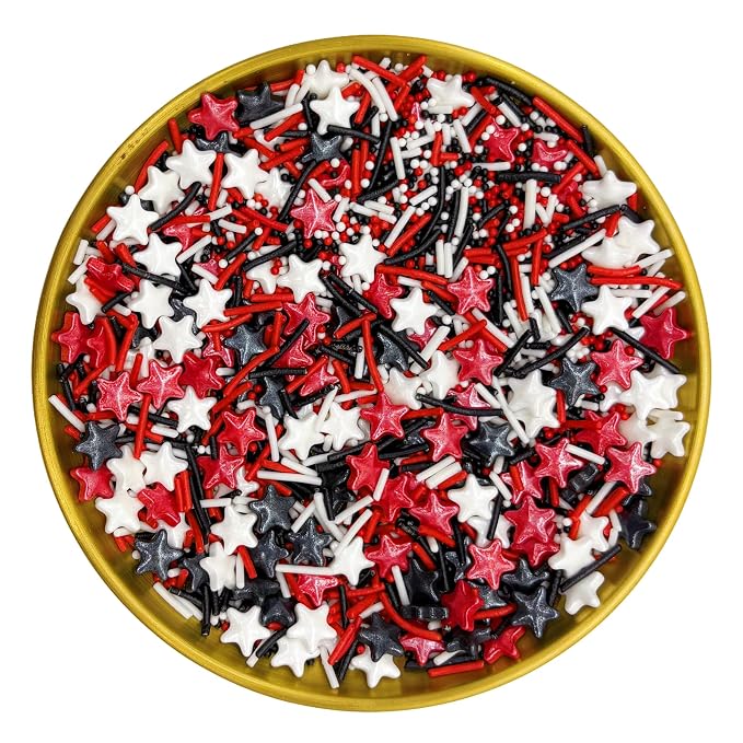 Dynastang Halloween Stars & Pearls & Jimmy Sprinkles Edible Stars Cake Decorating Stars Cake Decorations Cupcake Toppers Cookie Decorating Perfect for Cakes, Cupcakes, Desserts Toppings 3OZ