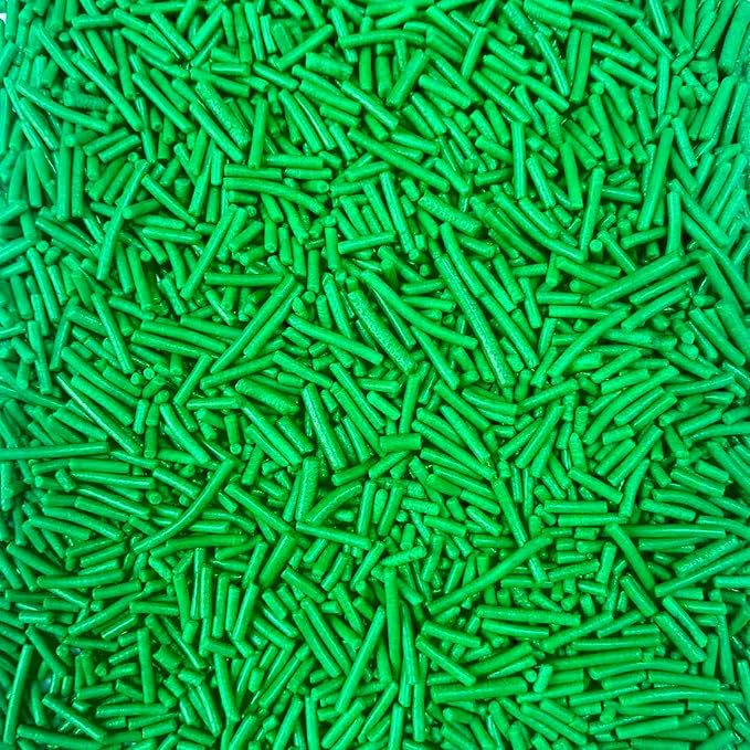 Sentovac Green Jimmies Sprinkles Edible for Cake Decorating Green Sprinkles Sugar Candy Cookie Cupcake Topper Ice Cream Baking Decorations Wedding Halloween Christmas Supplies 3.53oz