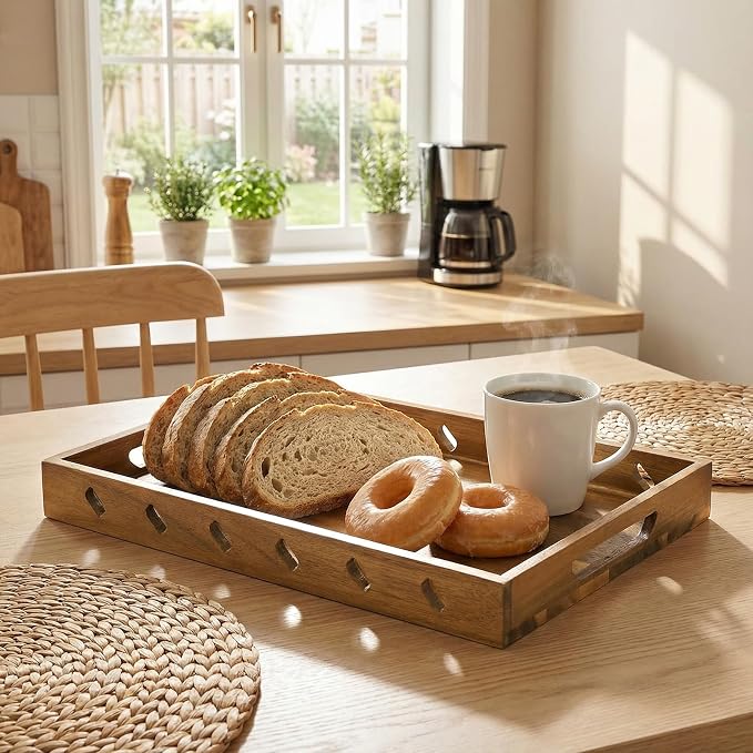 Goaste Wood Bread Cutting Board with Crumb Catcher, 15 Inch Bread Slicer Board with Crumb Holder Tray, Premium Natural Chopping Board for Bagels Sourdough Homemade Loaves, Double as Bread Serving Tray