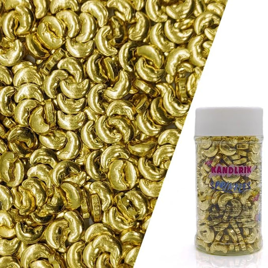 Super Gold Moon Sprinkles Edible Moon Cake Decorating Cake Decorations Cupcake Toppers Cookie Decorating Perfect for Cakes, Cupcakes, Desserts Toppings 3OZ