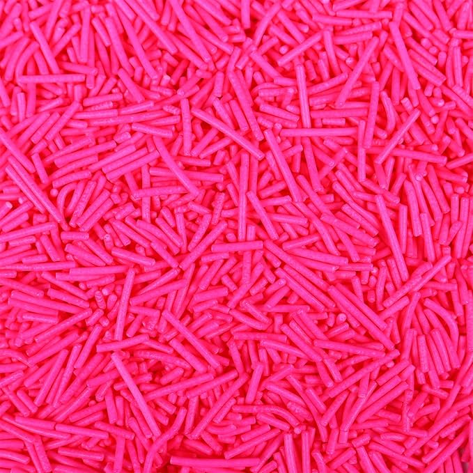 Edible Pink Jimmies Sprinkles, Pink Sprinkles, 4.23oz Jimmies for Baking, Baby Showers, Weddings, Valentine's, Graduation, and Birthdays(120g)