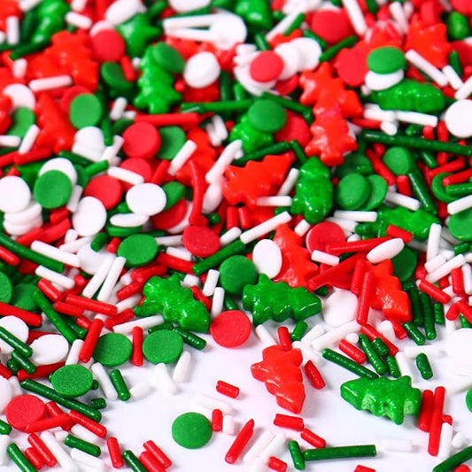 Christmas Sprinkles for Cake Decorating, 3.52oz Edible Red Green Sprinkles for Cupcake Toppers Baking Cookie Ice Cream Dount Chocolate Christmas Party