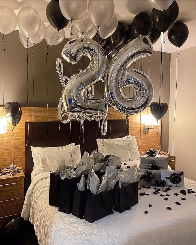 Silver 6 Balloon, Number Balloons 40 Inch, 6th Balloons for Birthday Decorations, Silver Party Supplies 6 Birthday Balloon, Number 6 Balloon