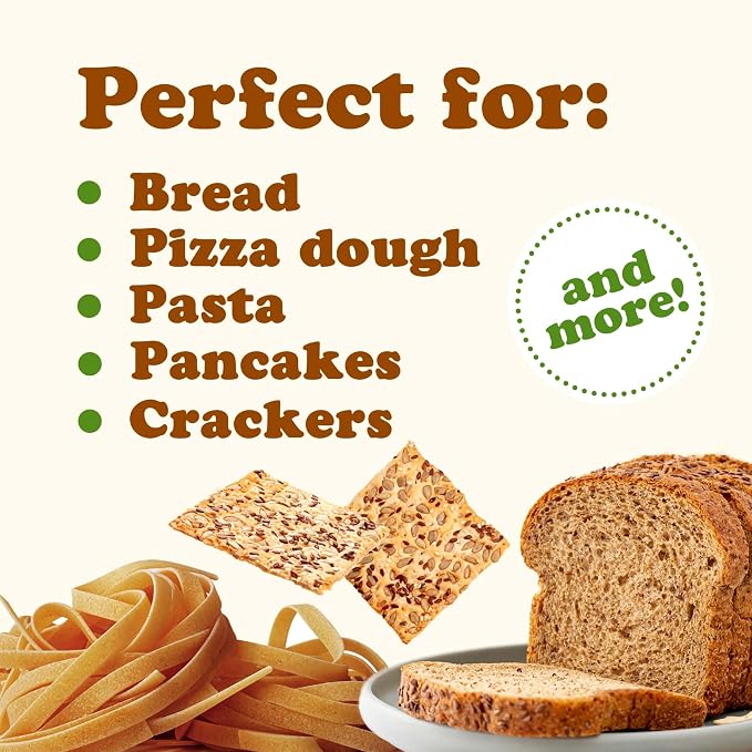 Food to Live Organic Einkorn Whole Wheat Flour, 8 Pounds – Finely Milled, Rich Fiber, Great for Baking Bread, Pizza, Pancakes, Muffins, USDA Certified, Non-GMO, Raw, Vegan, Kosher, Bulk