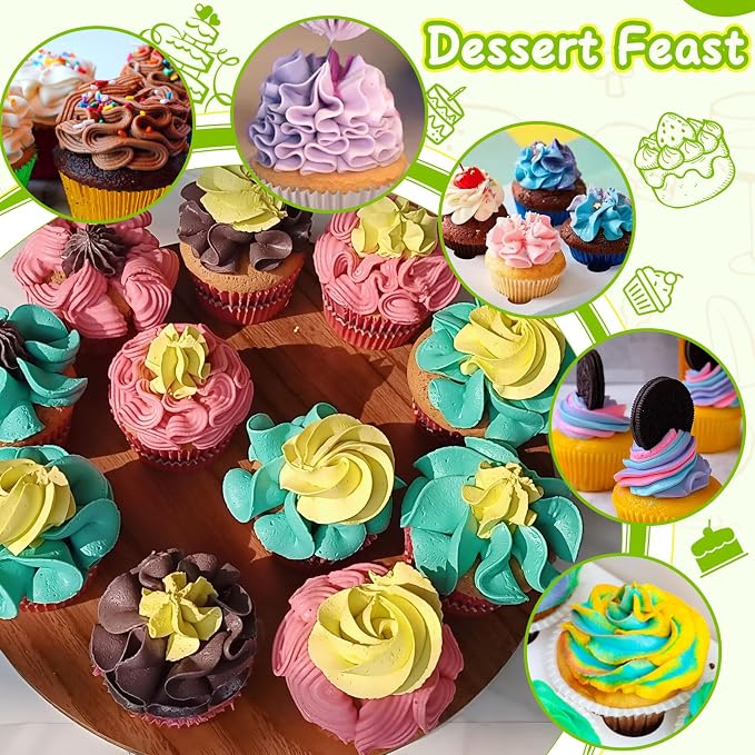 Suuker Ball Russian Piping Tips, 3 Pieces, Stainless Steel | Cake Decorating, Frosting Icing, For Cupcakes, Cake, Cookie