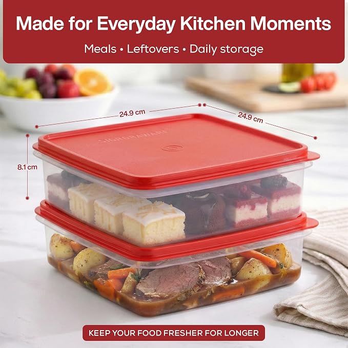 Plastic Storage Containers with Lids – 2-Pack 3L Cupcake Carrier – Leakproof Cookie Storage Containers Airtight – BPA-Free Plastic Containers with Lids for Food Storage, Meal Prep, Leftovers, Cupcakes