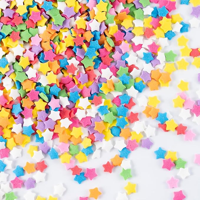 Rainbow Sprinkles for Cake Decorating Edible Star Confetti Sprinkles Mix for Cake, Baking, Ice Cream, Cookies, Cupcake Topper 4.2 OZ