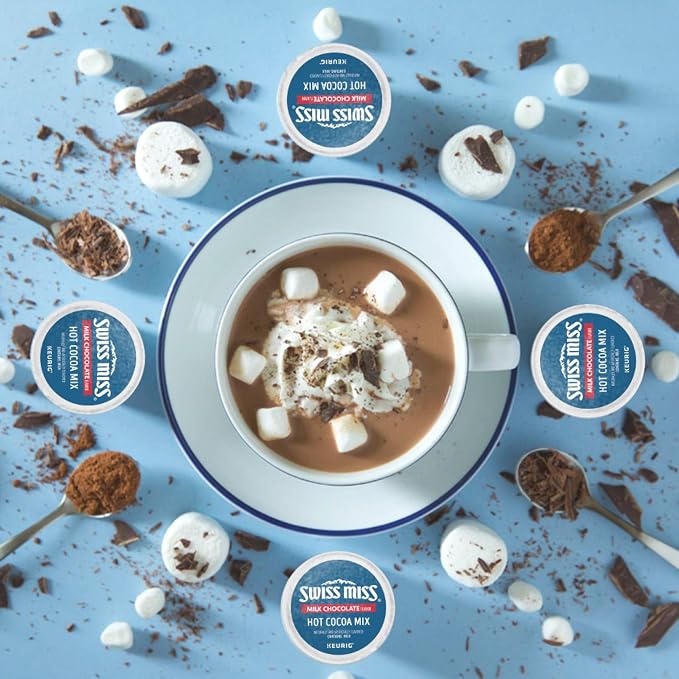 Swiss Miss Milk Chocolate Hot Cocoa, Keurig Single-Serve Hot Chocolate K-Cup Pods, 72 Count