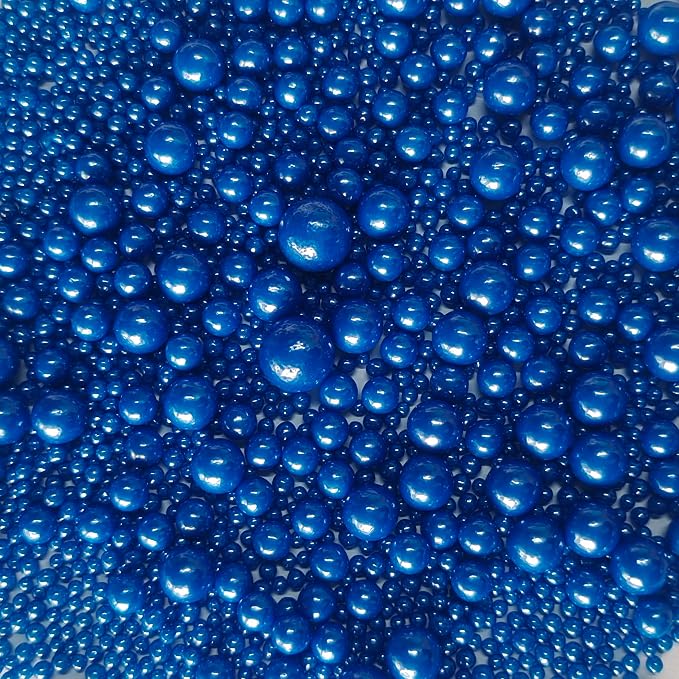 Sentovac Edible Royal Blue Pearl Sugar Sprinkles 4.23oz/ 120g Edible Candy Pearls for Decorating | Edible Cake Cupcake Sprinkles for Christmas | Cake Topper Decorations