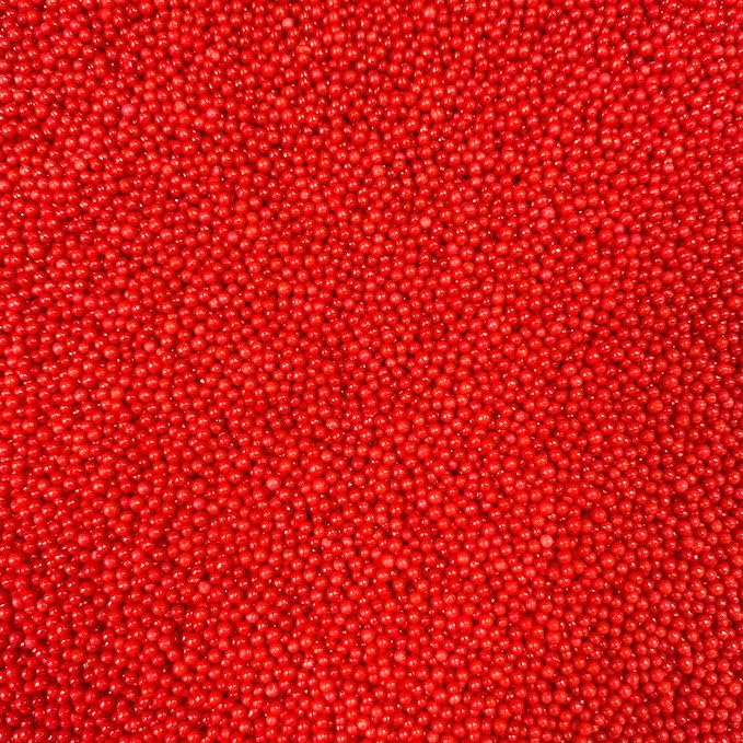 PhilaeEC Red Nonpareils Sprinkle 2mm Mini Peals Sprinkle Edible for Cake Decoration Cupcake Topper Cookie Baking Decorations Halloween Christmas Valentine Supplies