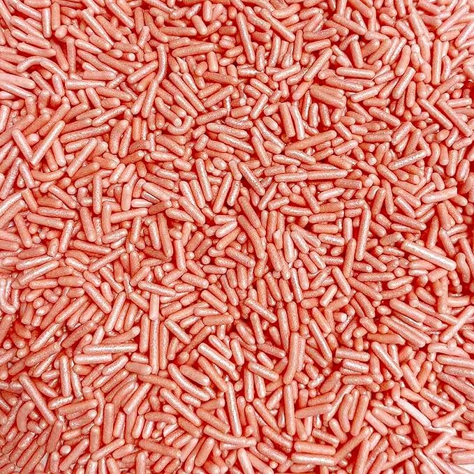 PhilaeEC Rose Gold Jimmies Sprinkle Edible Soft Jimmies Sprinkle for Cake Decoration Cupcake Topper Cookie Baking Decorations Halloween Christmas Valentine Supplies 2.75oz/78g