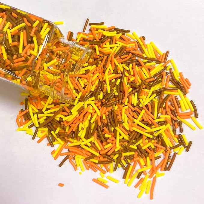 Sentovac Autumn Jimmies Sprinkles Edible for Cake Decorating Fall Thankgiving Sprinkles Sugar Candy Cookie Cupcake Topper Ice Cream Baking Decorations Halloween Christmas Supplies 3.53oz