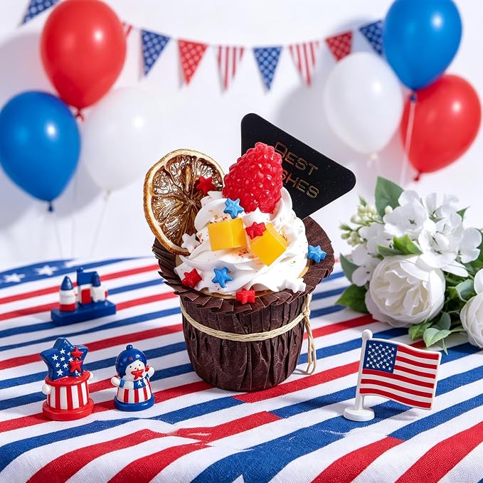 Red White and Blue Sprinkles, 4.6oz Edible Star Sprinkles Patriotic 4th of July Sprinkles for Baking Cakes Cupcakes Cookies
