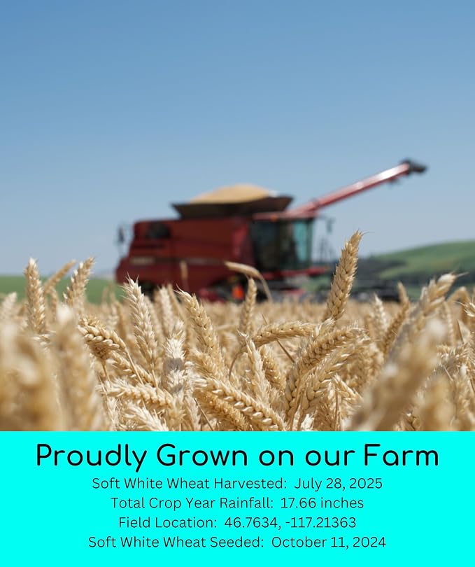 Palouse Brand Certified Glyphosate Residue Free All Purpose Flour | 9 LBS | Whole Grain | Stone Ground | Non-GMO | 100% Non-Irradiated | Kosher | USA Grown | Field Traced | Resealable Bag