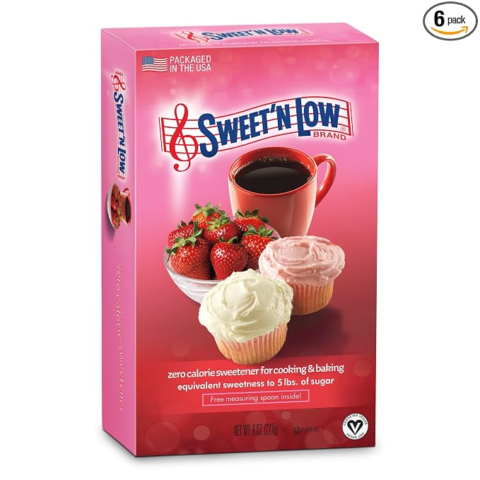 Sweet'N Low Zero Calorie Bulk Sweetener, 8 oz. Box, Granulated Sugar Substitute for Baking, Coffee, Tea and More, Kosher & Gluten Free, Low Glycemic Index (Pack of 6)