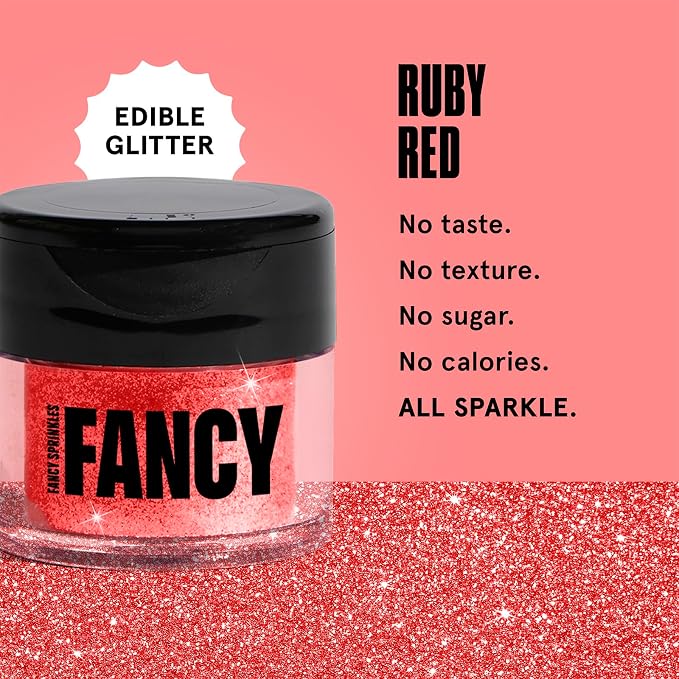Fancy Sprinkles Madame Claus Edible Glitter Set | Luster Dust for Drinks, Cocktails & Cake Decorating | Vegan, Gluten Free, Non-GMO | Made in USA | Ruby Red, Diamond White, Emerald Green, 4gm each