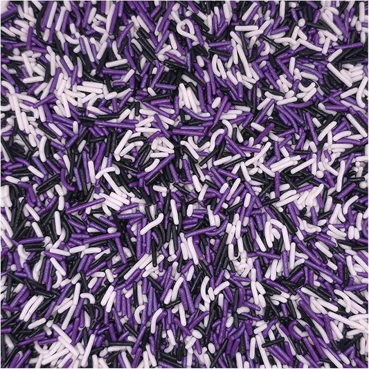 NCS Black, White & Pearlized Purple Jimmies Edible Sprinkles – Cupcake, Cake & Cookie Decorations, 7 oz