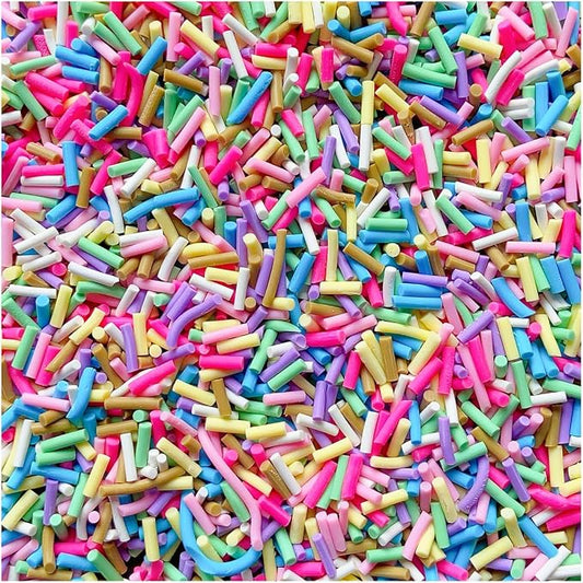 EHOPE 100G Fake Sprinkles Polymer Sprinkles Faux Sprinkles Resin Sprinkles Clay Sprinkles For Resin Fake Candy Sprinkles for Nail Art DIY Crafts Cake Phone Case (100G Long Blue Sugar)