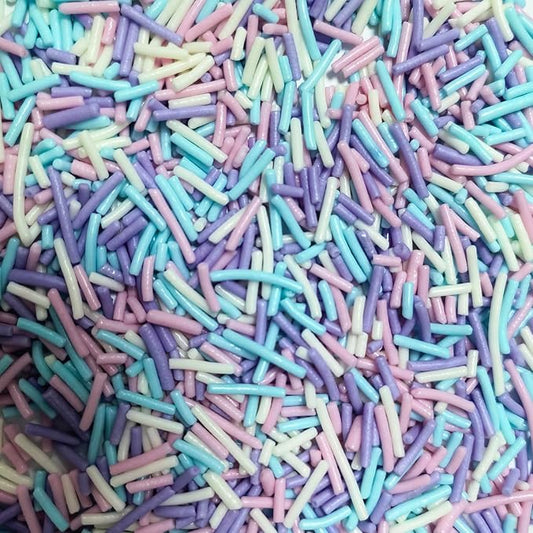 Senchanting Mermaid Pastel Jimmies Sprinkles for Cake Decorating, Edible Blue White Pink Purple Jimmy Sprinkle Mix, Themed Birthday Ocean Jimmy Sprinkles Toppers for Decorating Baking Cupcakes Cake Cookies Ice Creams Donuts Candy